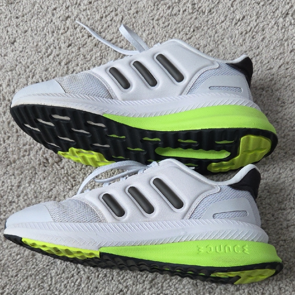 adidas Kids White and Neon Green Sneakers
